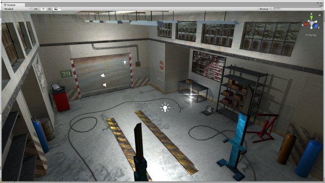 garage building unity 3D Model .c4d .max .obj .3ds .fbx .stl .blend 