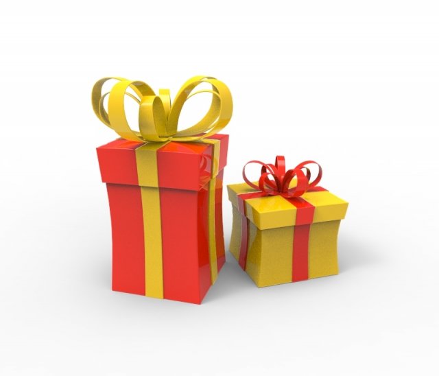 christmas gift cartoon 3D Model .c4d .max .obj .3ds .fbx .stl .blend 