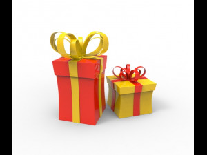 christmas gift cartoon 3D Model