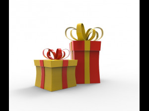 christmas gift cartoon 3D Model