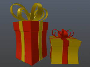 christmas gift cartoon 3D Model