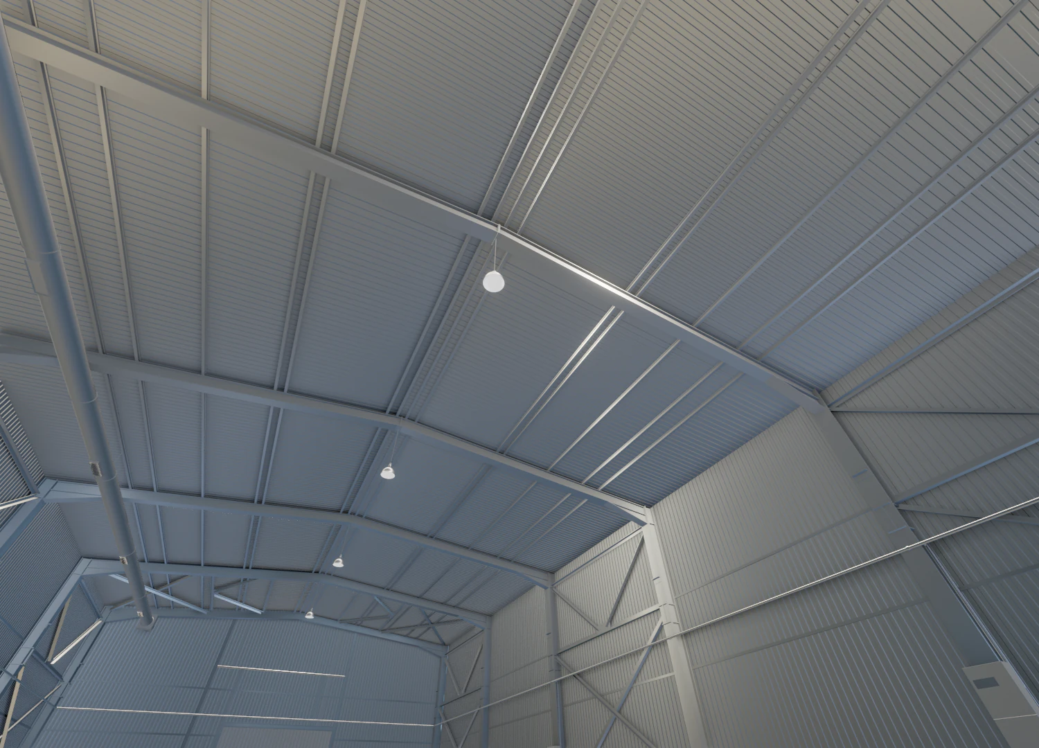 warehouse hall 3D Model .c4d .max .obj .3ds .fbx .stl .blend 