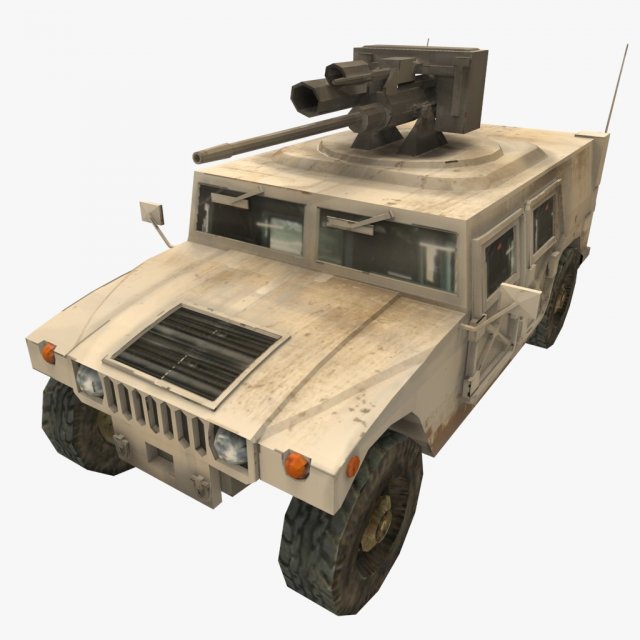 humvee m242 bushmaster free low-poly 3D Model .c4d .max .obj .3ds .fbx .stl .blend 