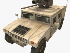 humvee m242 bushmaster free low-poly  3D Model