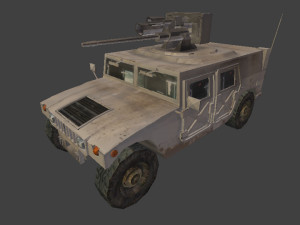 humvee m242 bushmaster free low-poly 3D Model