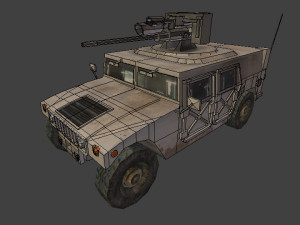 humvee m242 bushmaster free low-poly 3D Model