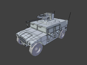 humvee m242 bushmaster free low-poly 3D Model