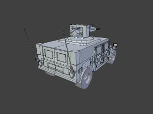 humvee m242 bushmaster free low-poly 3D Model
