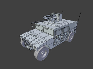 humvee m242 bushmaster free low-poly 3D Model