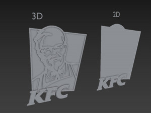 kfc logo free Modello 3D