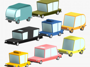 3d low poly car pack 2 3D Model