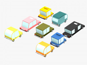 3d low poly car pack 2 3D 모델