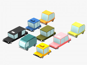 3d low poly car pack 2 3D 모델