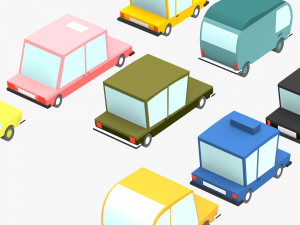 3d low poly car pack 2 3D 모델