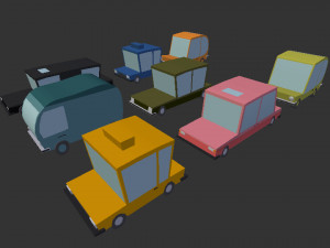 3d low poly car pack 2 3D 모델