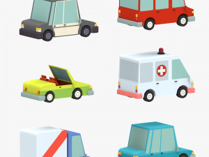 low poly car pack 3 3D Model