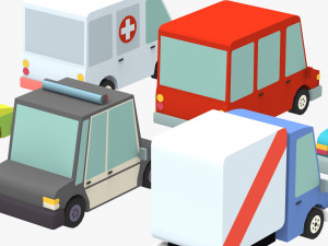 low poly car pack 3 3D Model