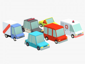 low poly car pack 3 3D Model