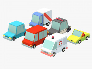 low poly car pack 3 3D Model