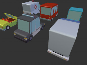 low poly car pack 3 3D Model