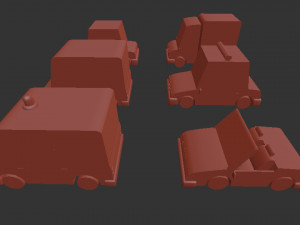 low poly car pack 3 3D Model