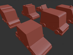 low poly car pack 3 3D Model