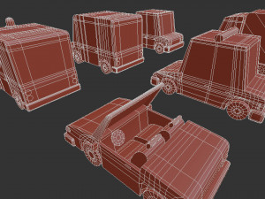 low poly car pack 3 3D Model