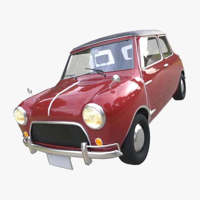 low poly mini car 3D 모델 .c4d .max .obj .3ds .fbx .stl .blend 