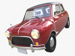 low poly mini car Modèle 3D