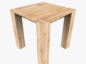 Model meja kayu modern 3d Model 3D