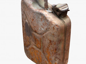 3d old green rusty gasoline canister model 3Dモデル