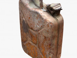 3d old green rusty gasoline canister model 3D Model