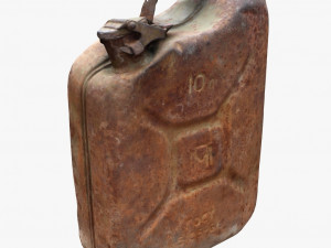 3d old green rusty gasoline canister model 3D Model