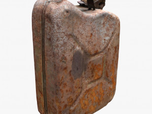 3d old green rusty gasoline canister model 3D Model