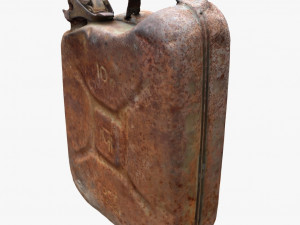 3d old green rusty gasoline canister model 3D Model