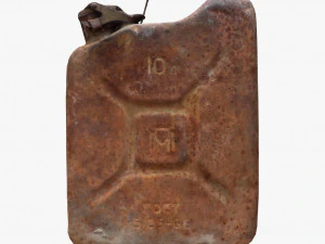 3d old green rusty gasoline canister model 3D Model