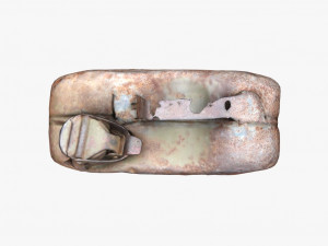 3d old green rusty gasoline canister model 3D Model