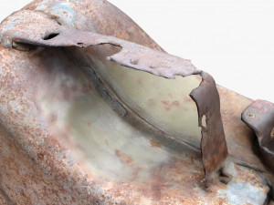 3d old green rusty gasoline canister model 3D Model