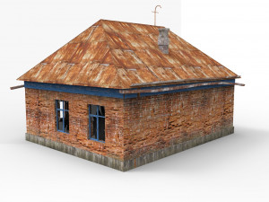 old russian abandoned brick house 3D Модель
