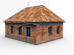 old russian abandoned brick house 3D Модель