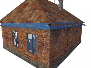 old russian abandoned brick house 3D Модель