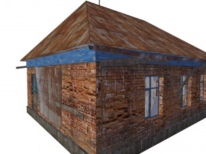 old russian abandoned brick house 3D Модель