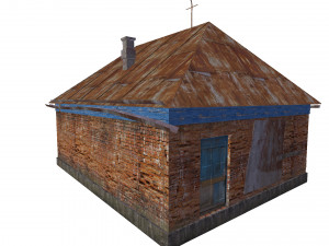old russian abandoned brick house 3D Модель
