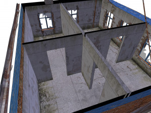 old russian abandoned brick house 3D Модель
