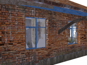 old russian abandoned brick house 3D Модель
