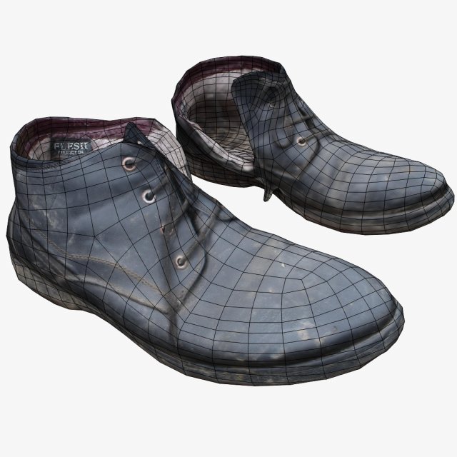 old shabby shoes 3d 3D Model .c4d .max .obj .3ds .fbx .stl .blend 