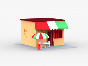3d pizza restaurant 3D Model