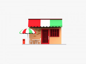 3d pizza restaurant Model 3D
