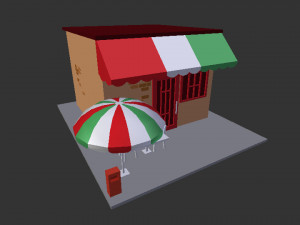 3d pizza restaurant Model 3D