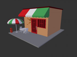 3d pizza restaurant Model 3D